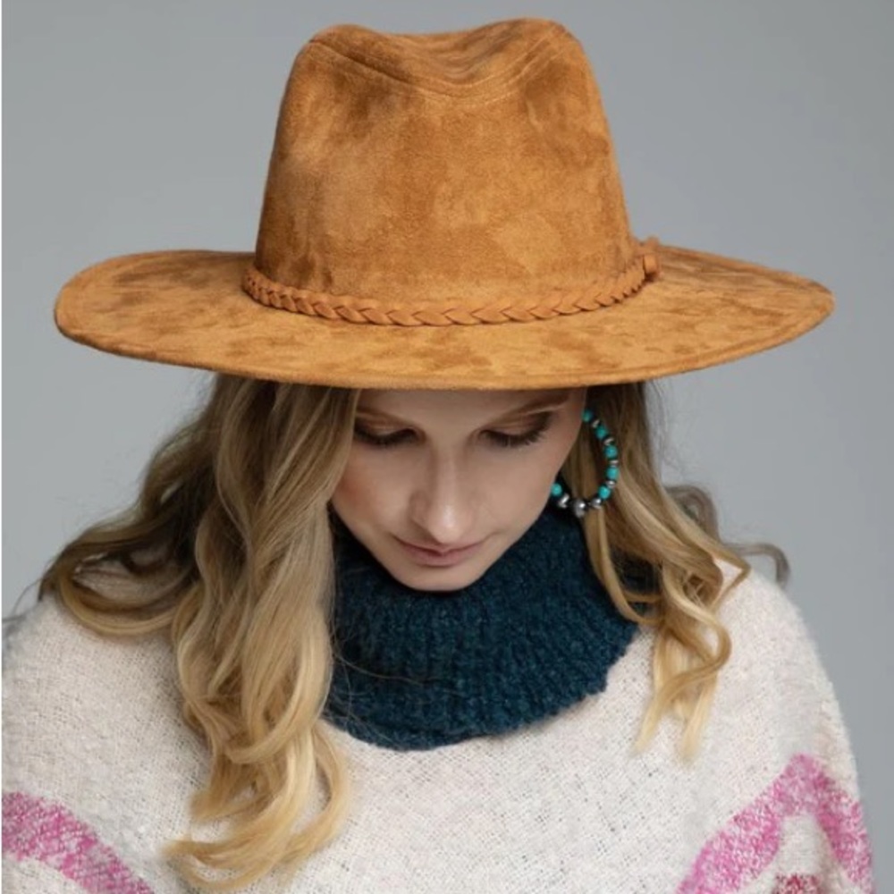 Suede Panama Hat Camel - Picture 3 of 3